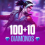 FREE FIRE 100+10 Diamonds read description