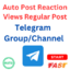 Telegram Auto Reaction Views 7 Days Package