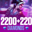 Garena Free Fire 2200+220 Diamonds -STOCKABLE