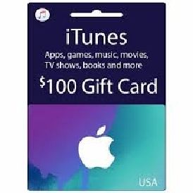 100$ USD Apple Itunes Giftcard | Stockable