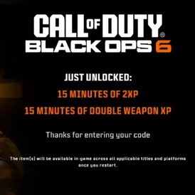 15 Min Double XP + Weapon XP - Black Ops 6