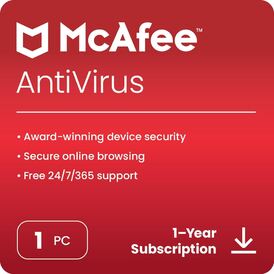 McAfee AntiVirus 1 Device 1 Year Global Key