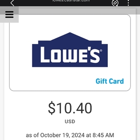 Lowes gift card