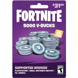 Fortnite 5000 V-Bucks Gift Card