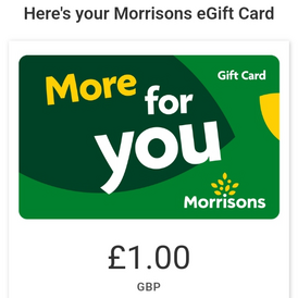 Morrisons e-gift card UK 1 GBP