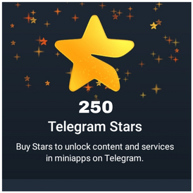 🌟 250 Telegram Stars 🌟 via username