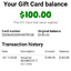 JB hi-fi gift card $100.00