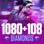 Garena Free Fire 1080+108 Diamonds -Stockable