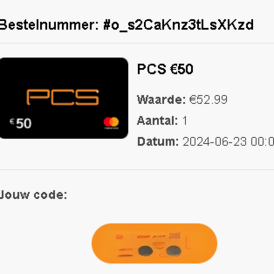 PCS Gift card 50 EURO