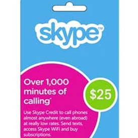 Skype $25 Prepaid eGift Card