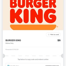 Burger king digital gift card