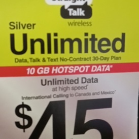 StraightTalk Unlimited USA 45 USD