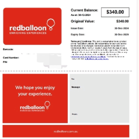 Red Balloon voucher