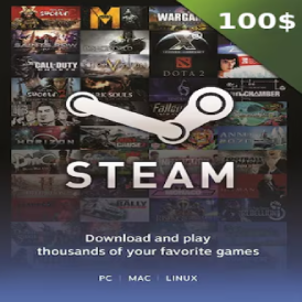 Steam 100$ usd global stockable