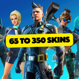 Fortntie Account skins from 65 to 250 skins