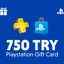 PSN 750 TL Gift card TURKEY TRY playstation