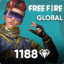 Free Fire 1080 + 108 Diamonds Pins