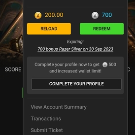 razer gold global account with 200$ balance