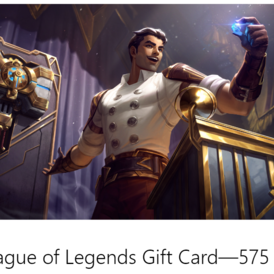 League of Legends Gift Card—575 RP