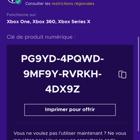 Carte cadeau Xbox