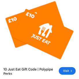 Gift card  just eat 10€ Germany