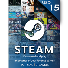 Steam Wallet Gift Card - $15 USD