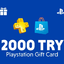 PSN 2000 TL Gift card TURKEY TRY playstation