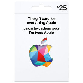 Carte cadeau Apple de 25 cad