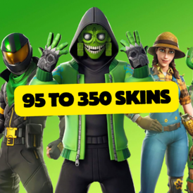 Fortntie Account skins from 95 to 250 skins