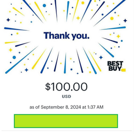 Best Buy GiftCard $100