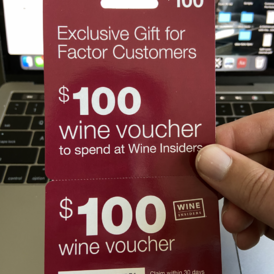 Wine Insiders voucher Gift Card $100