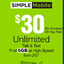 Simple Mobile Prepaid Card $30