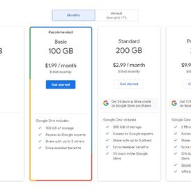 Google Storage 100GB 12/Months