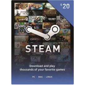 Steam Gift Card 20 USD Steam Key