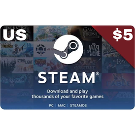 Steam Wallet Code US USD $5