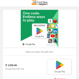 Google Play ₹1300