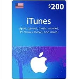 200$ USD Apple Itunes Giftcard | Stockable