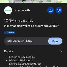 Gpay MamaEarth 100% Cashback