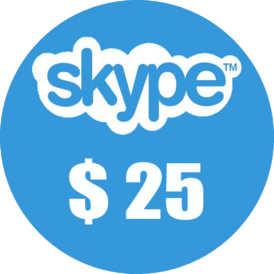 Skype credit transfer 25 USD📶