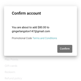 Google play gift card 80 USD