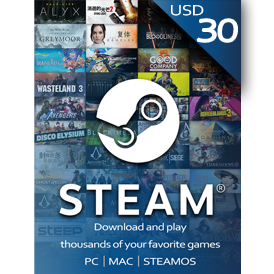 Steam Wallet Gift Card - $30 USD