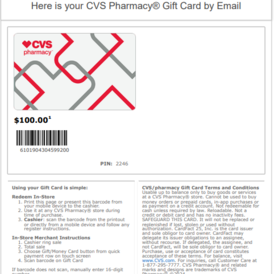 $100 CVS Pharmacy® Gift Card