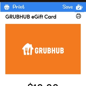 Grubhub gift card