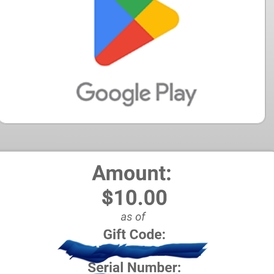 $10 Google Play Gift Card - USA Version