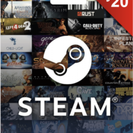 Steam Wallet 20$ Steam 20 USD Stockable US