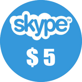 Skype credit transfer 5 USD